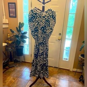 Nwot MISA LOS ANGELES NAVY BLUE & WHITE DRESS SIZE L